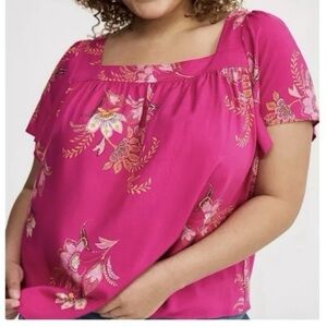 Torrid Fuchsia Floral Blouse